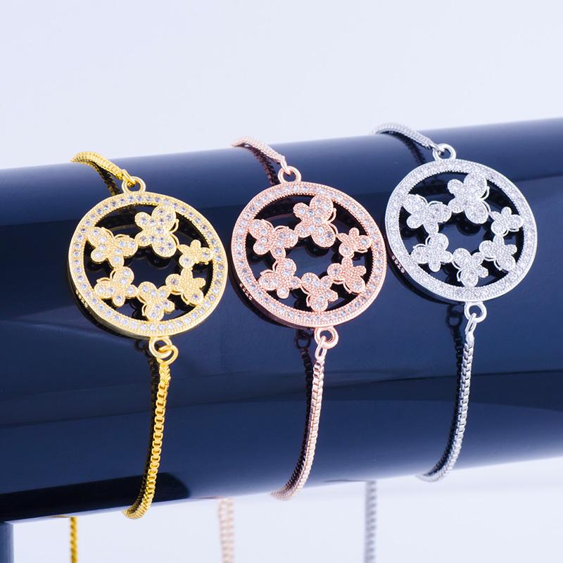 2020 New Arrival Micro Pave Zirconia Beautiful butterflies Round Charms Adjustable Chains Bracelet For Evening Party
2020 New Arrival Micro Pave Zirconia Beautiful butterflies Round Charms Adjustable Chains Bracelet For Evening Party