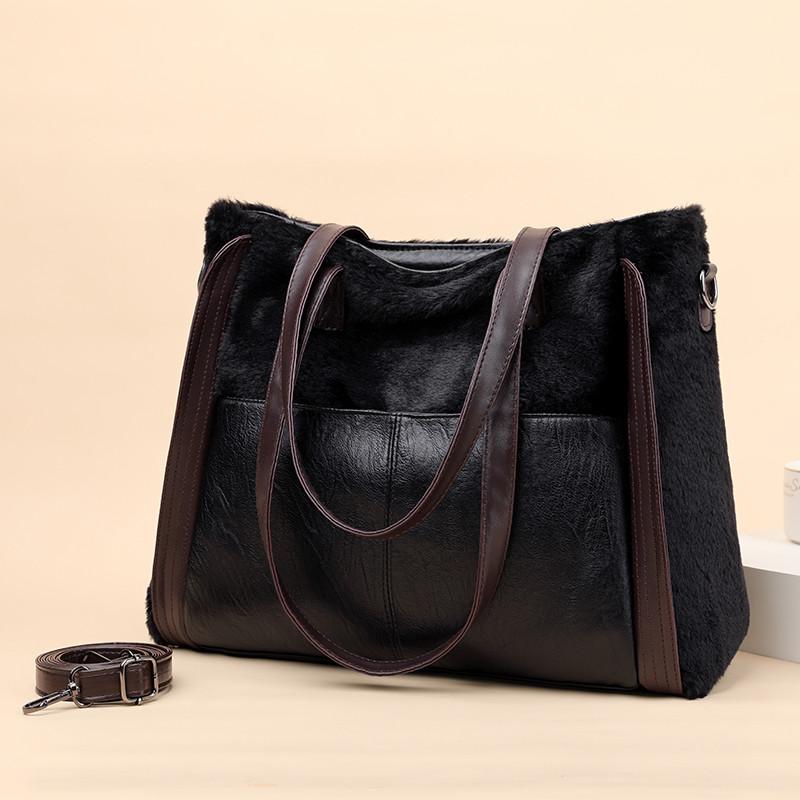 Luxury Women Big Leather Tote Bags Elegant Female Soft Plush Messenger Handbag Winter Large Capacity Shoulder Bag Bolsa Feminina, Black
Luxury Women Big Leather Tote Bags Elegant Female Soft Plush Messenger Handbag Winter Large Capacity Shoulder Bag Bolsa Feminina, Black