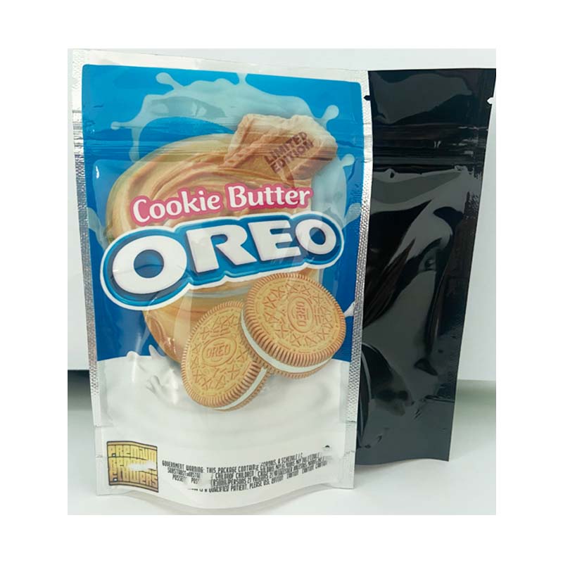 Custom mylar bags Cookies butter oreo stand up pouch food grade with resealable zipper medical smell proof bag
Custom mylar bags Cookies butter oreo stand up pouch food grade with resealable zipper medical smell proof bag