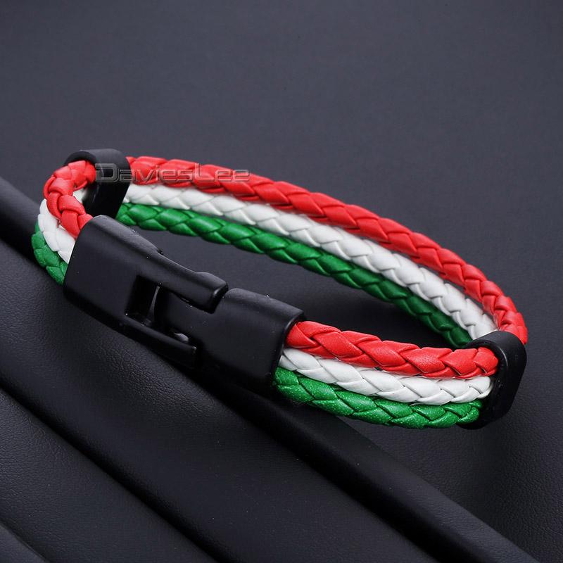 Link, Chain Davieslee National Flag Italy Spanish Men's Leather Bracelet For Women Handemade Wristband 8" 20cm DLLB661
Link, Chain Davieslee National Flag Italy Spanish Men's Leather Bracelet For Women Handemade Wristband 8" 20cm DLLB661
