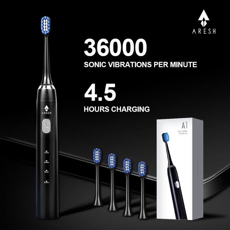 Black Electric Toothbrush Smart ARESH A1 Rechargeable Sonic Toothbrush 5 Mode Adult IPX7 Automatic Ultrasonic
Black Electric Toothbrush Smart ARESH A1 Rechargeable Sonic Toothbrush 5 Mode Adult IPX7 Automatic Ultrasonic