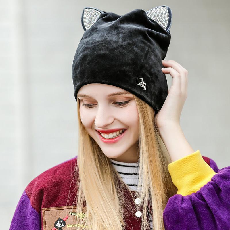 Fashion Beanies Cap Women Winter Rhinestone Hats For Women Girls Beanie Cat Ears Female Warm Hat, White
Fashion Beanies Cap Women Winter Rhinestone Hats For Women Girls Beanie Cat Ears Female Warm Hat, White