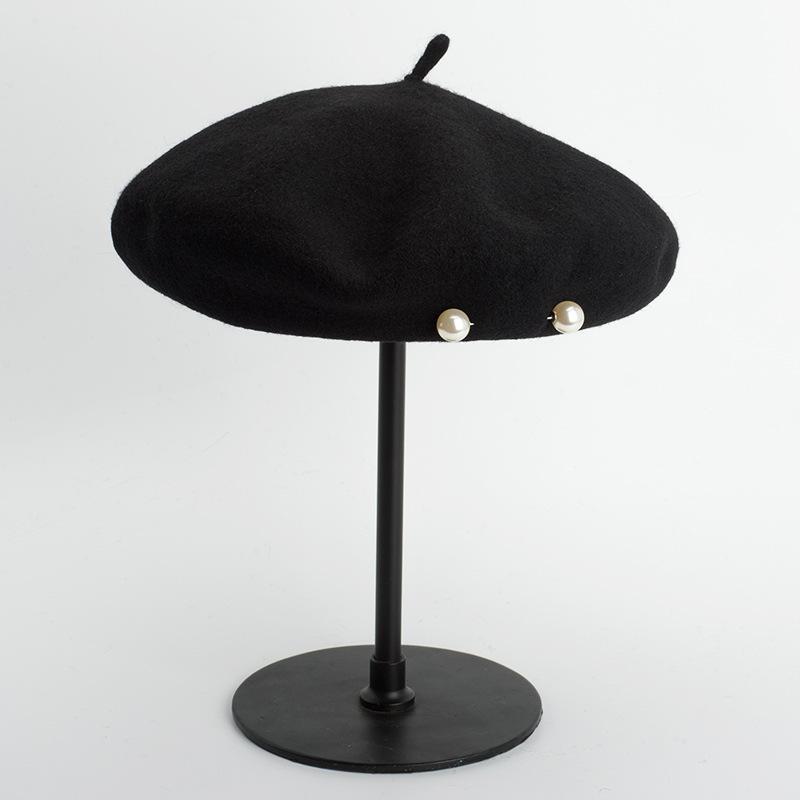 01909-HH0113 wool pearl pin black beret lady beret cap women leisure Pumpkin hat, As pic
01909-HH0113 wool pearl pin black beret lady beret cap women leisure Pumpkin hat, As pic