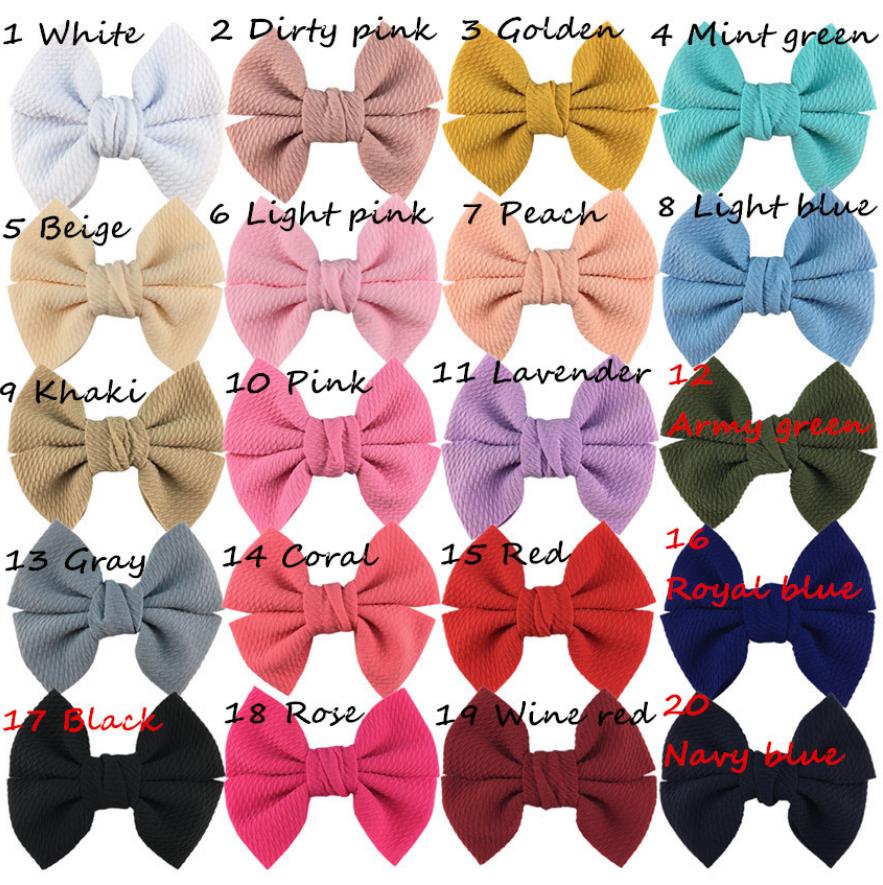 Baby Girls Hair Clips 4.5 Inch Bows Hairpin Soft Bowknot Children Barrettes Kids BB Clip Hair Accessories 20 Colors DW6339