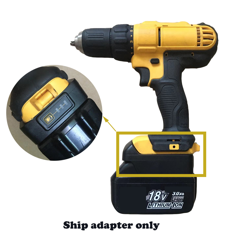 adapter for makita BL1820/30 Li-ion Battery convert to for dewalt 20V Tool battery -LED indicator
adapter for makita BL1820/30 Li-ion Battery convert to for dewalt 20V Tool battery -LED indicator