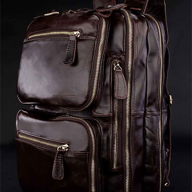 Attacked genuine travelling rucksacks school bags leather duffle brown bag, Dark brown
Attacked genuine travelling rucksacks school bags leather duffle brown bag, Dark brown