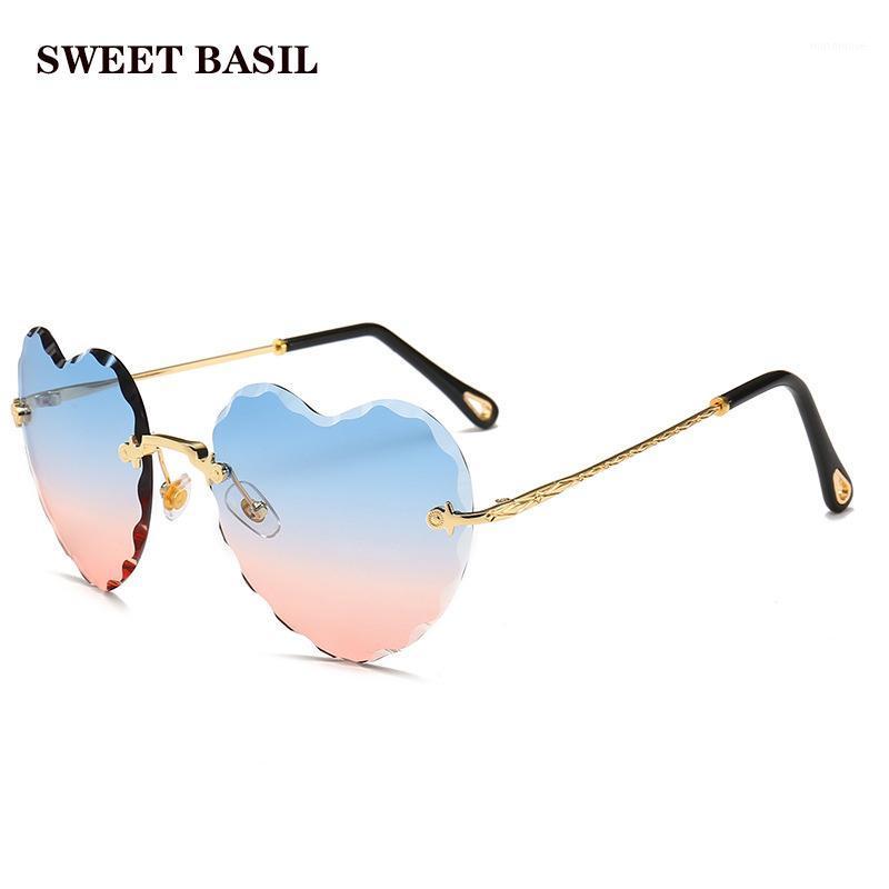 SWEET BASIL Heart Shape Sunglasses Rimless Flower Sun Glasses Women Fashion Metal Frame Candy Color Gradient Trend Eyewear UV4001
SWEET BASIL Heart Shape Sunglasses Rimless Flower Sun Glasses Women Fashion Metal Frame Candy Color Gradient Trend Eyewear UV4001