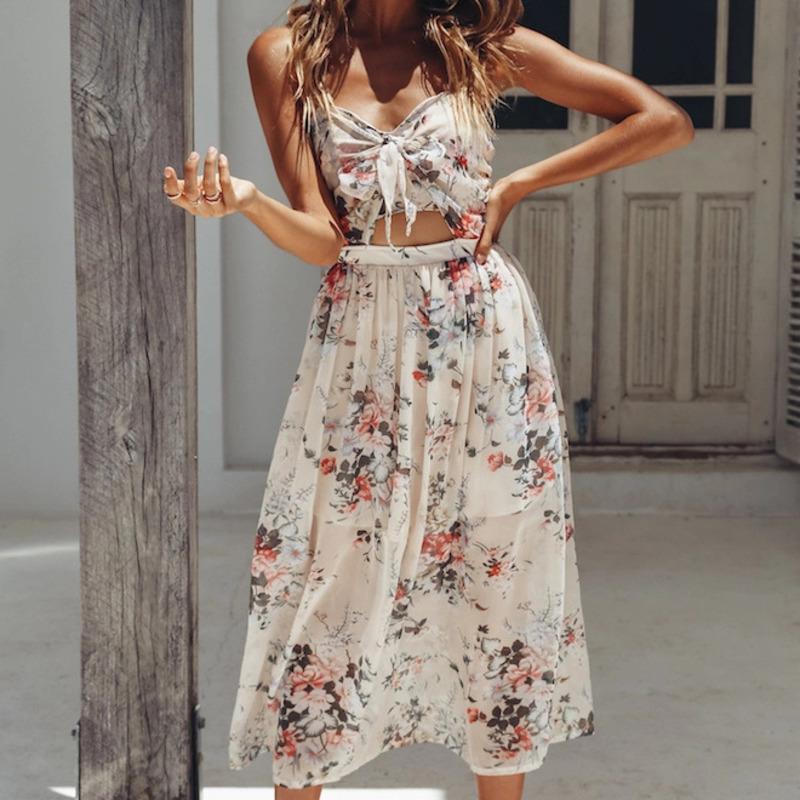 DEAT 2020 New Summer Fashion Casual High Waist Print Knotted Hollow Out Backless Lace Loose Long Dress Women SD270, As picture 
DEAT 2020 New Summer Fashion Casual High Waist Print Knotted Hollow Out Backless Lace Loose Long Dress Women SD270, As picture