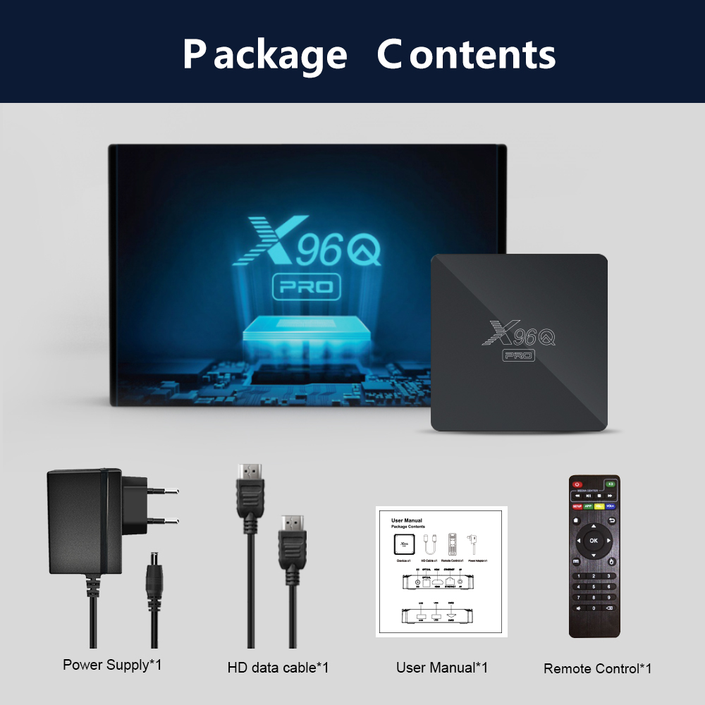 X96Q PRO Smart TV BOX Android 10 Allwinner H313 2GB 16GB X96Q PRO 2.4G WiFi 4K HD Set-Top Box Media Player