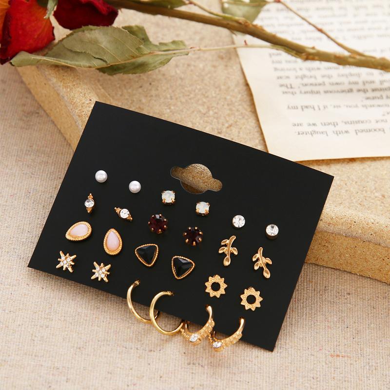12 Pairs Flower Pearl Women's Earrings Set Crystal Stud Earrings Boho Geometric Tassel For Women Jewelry Gift
12 Pairs Flower Pearl Women's Earrings Set Crystal Stud Earrings Boho Geometric Tassel For Women Jewelry Gift