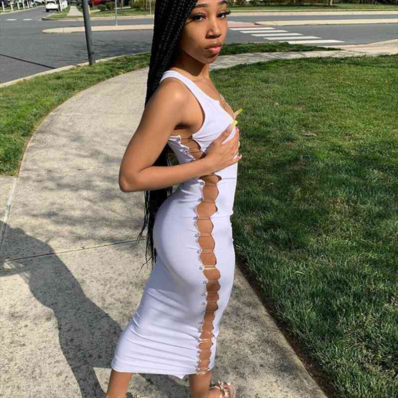sleeveless solid clip hollow out slit dress summer women streetwear party club outfits y2k, Black;gray
sleeveless solid clip hollow out slit dress summer women streetwear party club outfits y2k, Black;gray