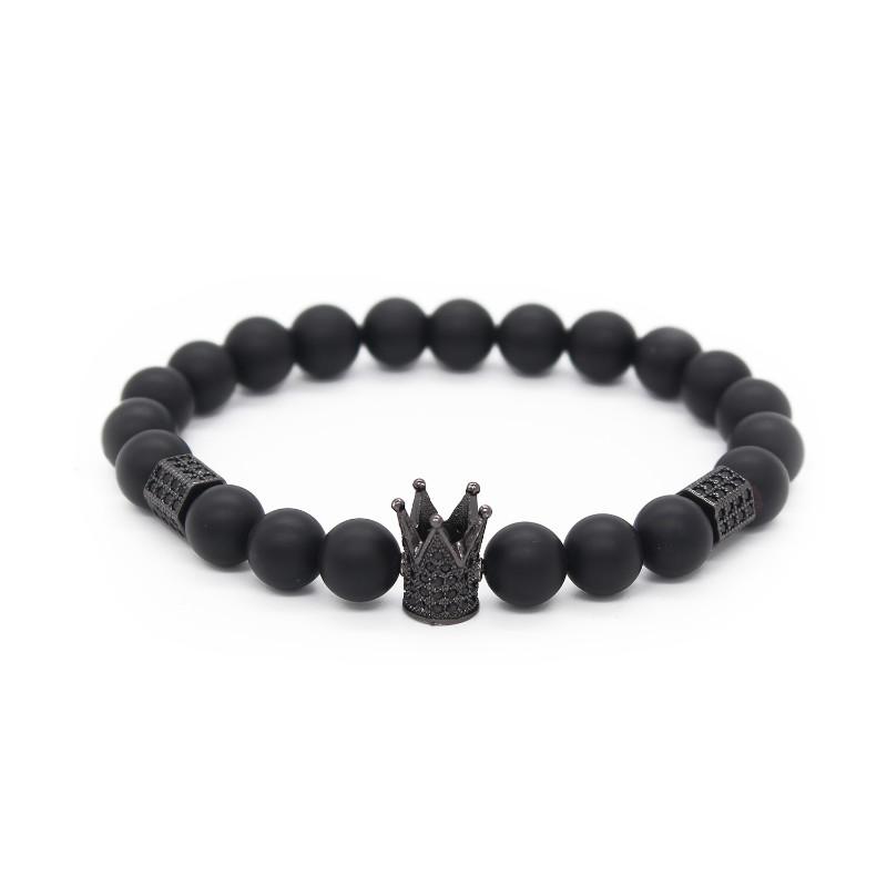 Luxury Micro Pave CZ Zirconia Crown King Charm Bracelet Men Jewelry 8mm Black Mate Beaded Bracelets & Bangles MBR170075
Luxury Micro Pave CZ Zirconia Crown King Charm Bracelet Men Jewelry 8mm Black Mate Beaded Bracelets & Bangles MBR170075