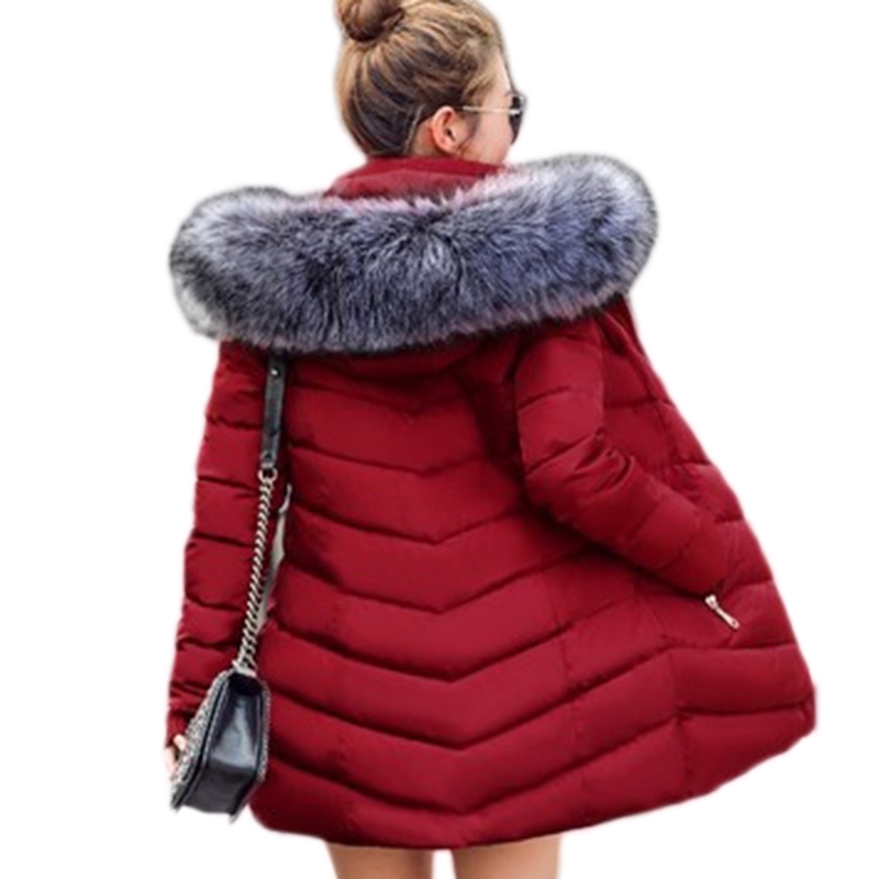 ZOGAA Artificial raccoon fur collar winter jacket women Winter And Autumn Wear High Quality Parkas Outwear Women Long Coats 201017