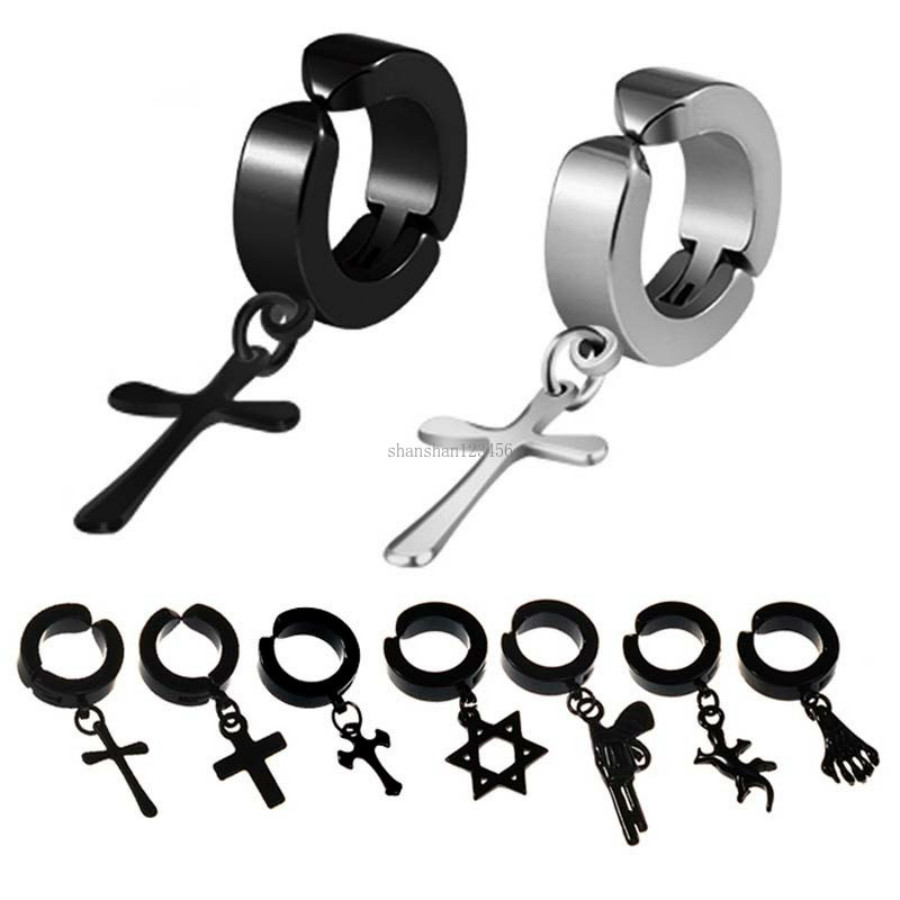 Clip on Jesus cross star earrings stainless steel hoop earrings women men earings fashion jewelry will and sandy jewelry, Silver
Clip on Jesus cross star earrings stainless steel hoop earrings women men earings fashion jewelry will and sandy jewelry, Silver