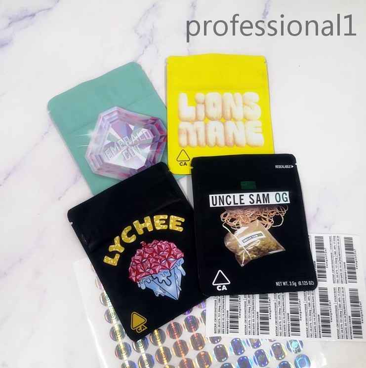 New 3.5g Mylar Bags COOKIES California SF EMERALD CUT Lions Mane Lychee Uncle Sam OG Packaging Bags 420 Dry Herb Flowers 2021
New 3.5g Mylar Bags COOKIES California SF EMERALD CUT Lions Mane Lychee Uncle Sam OG Packaging Bags 420 Dry Herb Flowers 2021