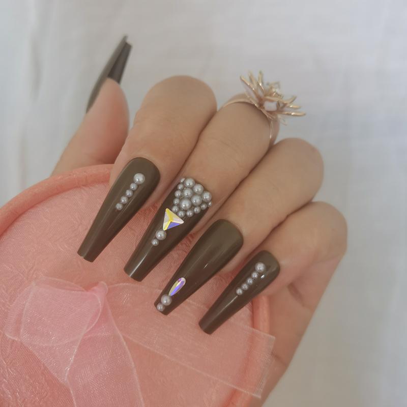 24pcs The latest luxury jewelry long ballet coffin fake nails crystal diamond ArmyGreen, 1set
24pcs The latest luxury jewelry long ballet coffin fake nails crystal diamond ArmyGreen, 1set