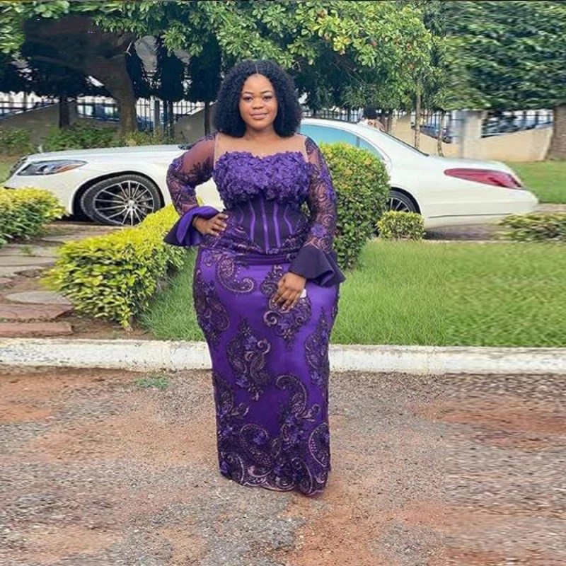 Purple Plus Size Mother Of The Bride Dress Aso Ebi African Lace Appliques Sheer Neck Long Sleeves Evening Gowns Floor Length Robe De Soiree, Black;red
Purple Plus Size Mother Of The Bride Dress Aso Ebi African Lace Appliques Sheer Neck Long Sleeves Evening Gowns Floor Length Robe De Soiree, Black;red
