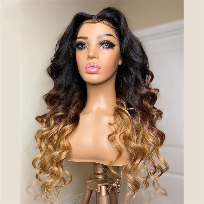 Ombre Blonde Brown Body Wave Colored Human Hair Wig With Baby Hair 13x4 Lace Part Wig Bleached Knots For Women, Black;brown
Ombre Blonde Brown Body Wave Colored Human Hair Wig With Baby Hair 13x4 Lace Part Wig Bleached Knots For Women, Black;brown
