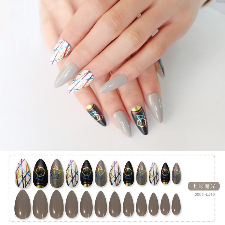 24pcs Drop Shape Colorful Long False Nails Color Flash French Coffin Fake Nails Art Press On Fingernails Tips with Jelly Glue, Lj19
24pcs Drop Shape Colorful Long False Nails Color Flash French Coffin Fake Nails Art Press On Fingernails Tips with Jelly Glue, Lj19