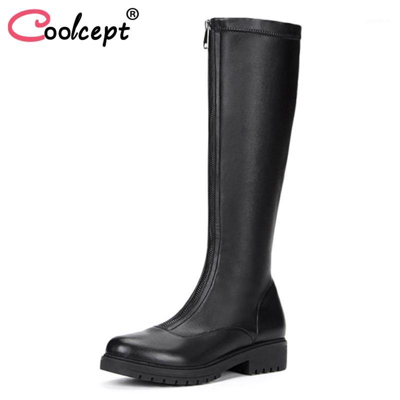 CoolCept Size 34-43 Women Knee High Boots Genuine Leather Botas Fashion Zipper Shoes Solid Color Round Toe Footwear1, Black
CoolCept Size 34-43 Women Knee High Boots Genuine Leather Botas Fashion Zipper Shoes Solid Color Round Toe Footwear1, Black