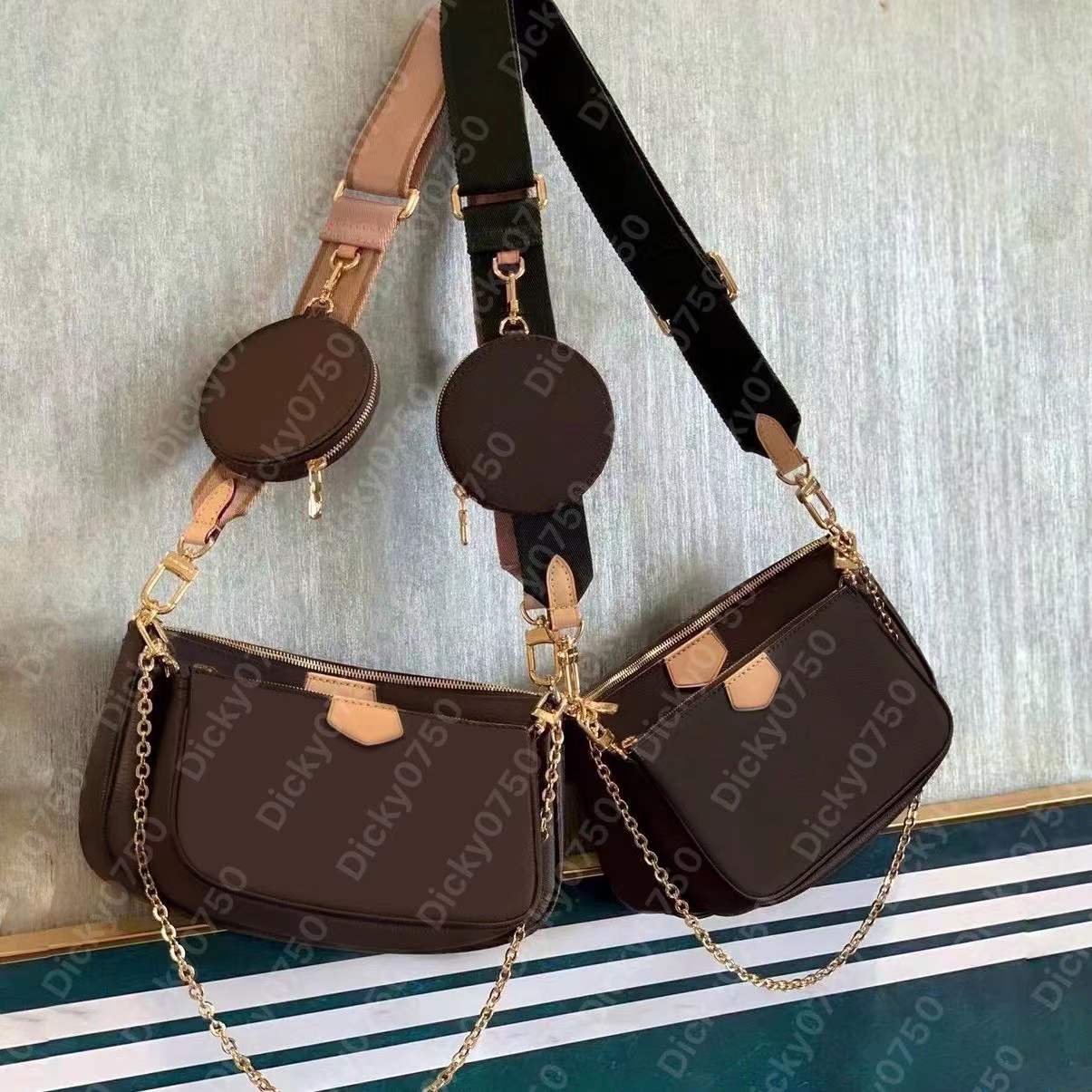 Luxury designer Bags dicky0750 designer handbag Composite Bag Purse luxury Messenger Shoulder Bags Three Piece Set for Women Leather Satchel Cross Body Package