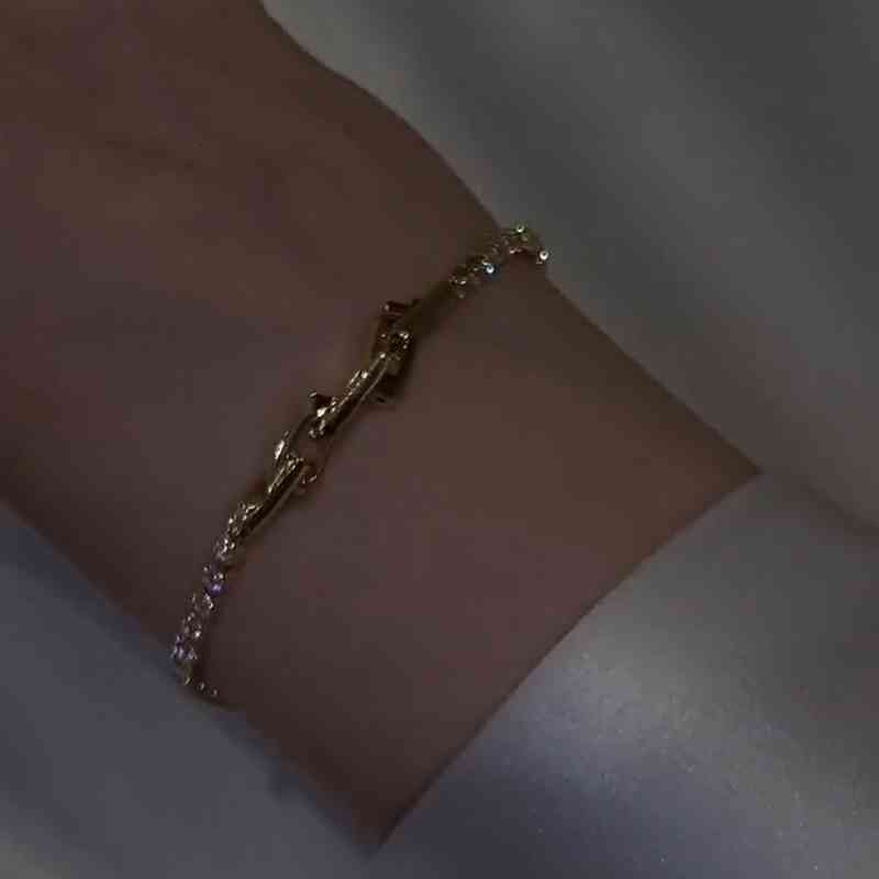 Water Drop Bracelet Clover Design Zircon Clavicle Chain Female Bride Jewelry Gift Ladies Woman