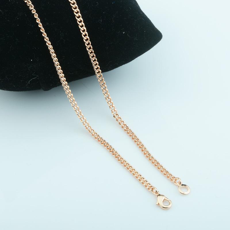 2 Style Women Men Necklace Rose Gold Color Link Chain Curb Weaving Chains