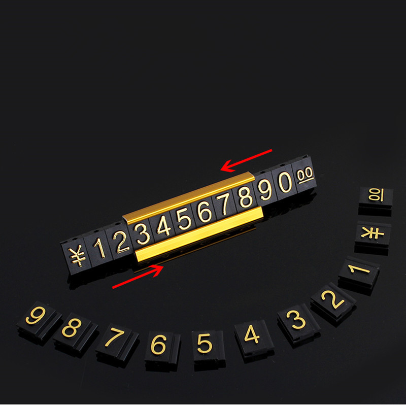 Price Tag Dollar Euro Number Digit Cubes Clothes Phone Laptop Jewelry Showcase Counter Price Label Sign Display Stand