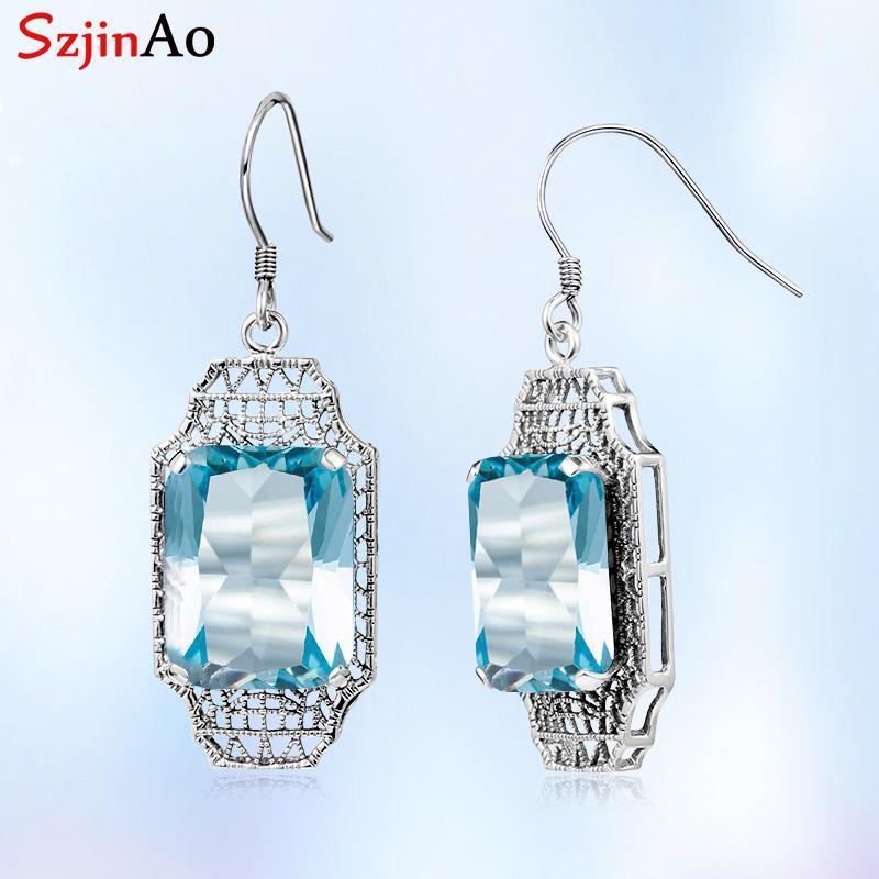 Real 925 Sterling Silver Fine Blue Topaz Earrings Aquamarine Gem Earring Solid Wedding Jewelry Drop Earrings for Women Bijoux1
Real 925 Sterling Silver Fine Blue Topaz Earrings Aquamarine Gem Earring Solid Wedding Jewelry Drop Earrings for Women Bijoux1