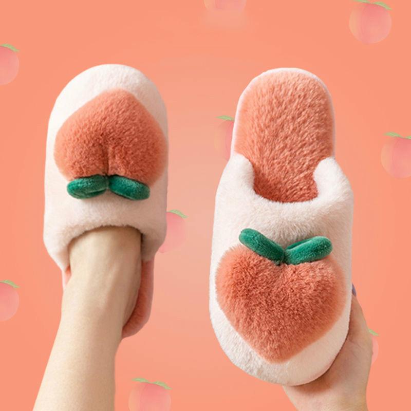 Home Slippers Women Peach Cartoon Fur Slides Woman Winter Slippers Warm Non-slip Floor Home Shoes Thick Chinelos Fuzzy, Ju 
Home Slippers Women Peach Cartoon Fur Slides Woman Winter Slippers Warm Non-slip Floor Home Shoes Thick Chinelos Fuzzy, Ju