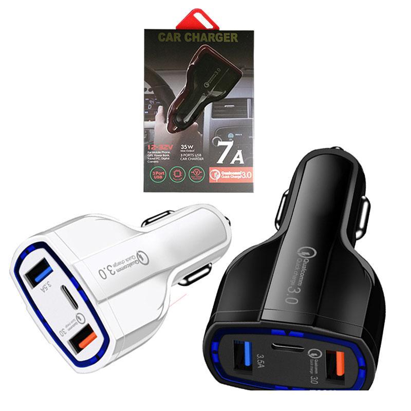 2020 QC 3.0 Car Charger Type C 35W 7A Fast Charger For iphone Dual USB Charger Quick Charging Plug 3 Ports Adapter Android 
2020 QC 3.0 Car Charger Type C 35W 7A Fast Charger For iphone Dual USB Charger Quick Charging Plug 3 Ports Adapter Android