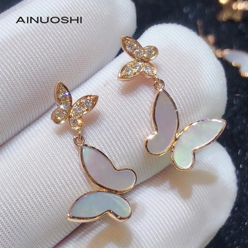 AINUOSHI 18K Gold White White fritillary Earrings,Set With 0.13ct Real Natural Diamonds,Butterfly Earrings for Women Gift
AINUOSHI 18K Gold White White fritillary Earrings,Set With 0.13ct Real Natural Diamonds,Butterfly Earrings for Women Gift