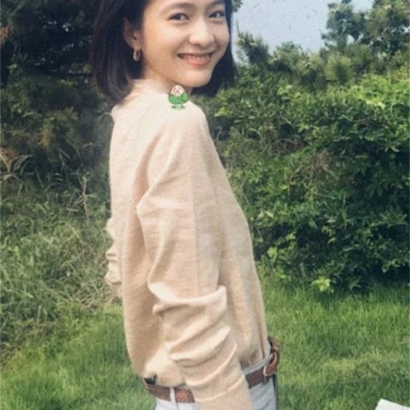 Autumn 2020 New Fox Embroidery Round O Neck Button Long Sleeve Single Breasted Casual Knitted Cardigan Women Sweater LJ201112