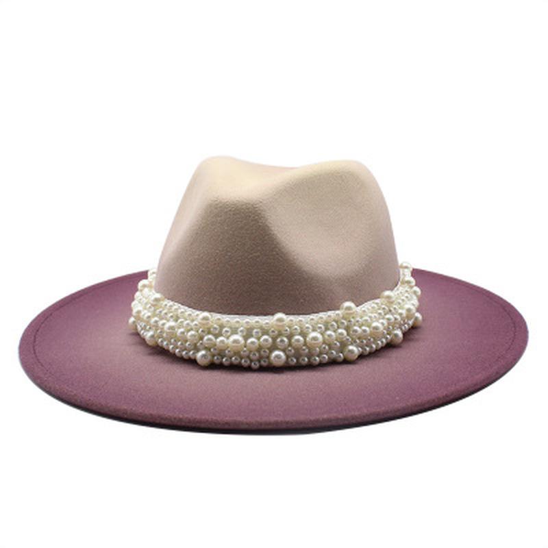 fedora hats wide brim gradient with band belt pearl handmade women hat men autumn winter jazz caps winter women hat, Grey
fedora hats wide brim gradient with band belt pearl handmade women hat men autumn winter jazz caps winter women hat, Grey