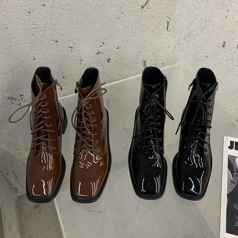 Low-heel Women's Fashionable Martin Designer Lady Square Toe Rentals Up to Ankle Patent Leather Combat Gothic Boots Shoe 1our, Brown.
Low-heel Women's Fashionable Martin Designer Lady Square Toe Rentals Up to Ankle Patent Leather Combat Gothic Boots Shoe 1our, Brown.