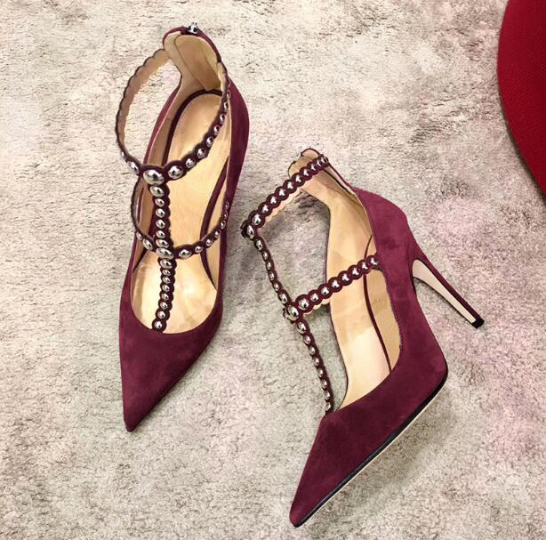 Spring Fashion Burgundy Suede Women's Fake Leather T-straps with High Heels High-pointed Toe Shoes Sexy H3tk, Black 10cm
Spring Fashion Burgundy Suede Women's Fake Leather T-straps with High Heels High-pointed Toe Shoes Sexy H3tk, Black 10cm
