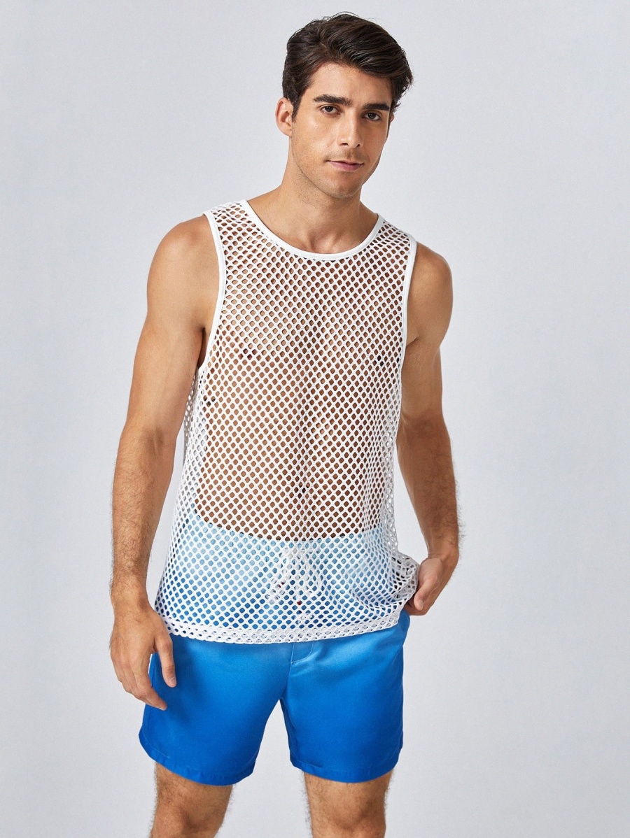 Men Fishnet Mesh Tank Top U9cg#, White
Men Fishnet Mesh Tank Top U9cg#, White