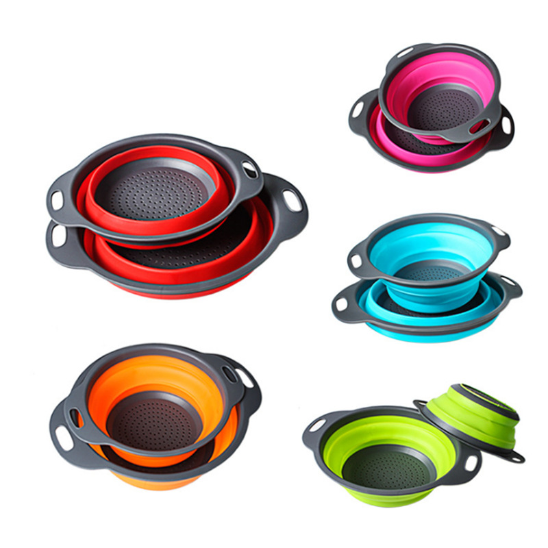 Foldable Silicone Colander Fruit Vegetable Washing Basket Strainer Collapsible Drainer Folding Filter Basket Kitchen Tools 2pcs/set 
Foldable Silicone Colander Fruit Vegetable Washing Basket Strainer Collapsible Drainer Folding Filter Basket Kitchen Tools 2pcs/set