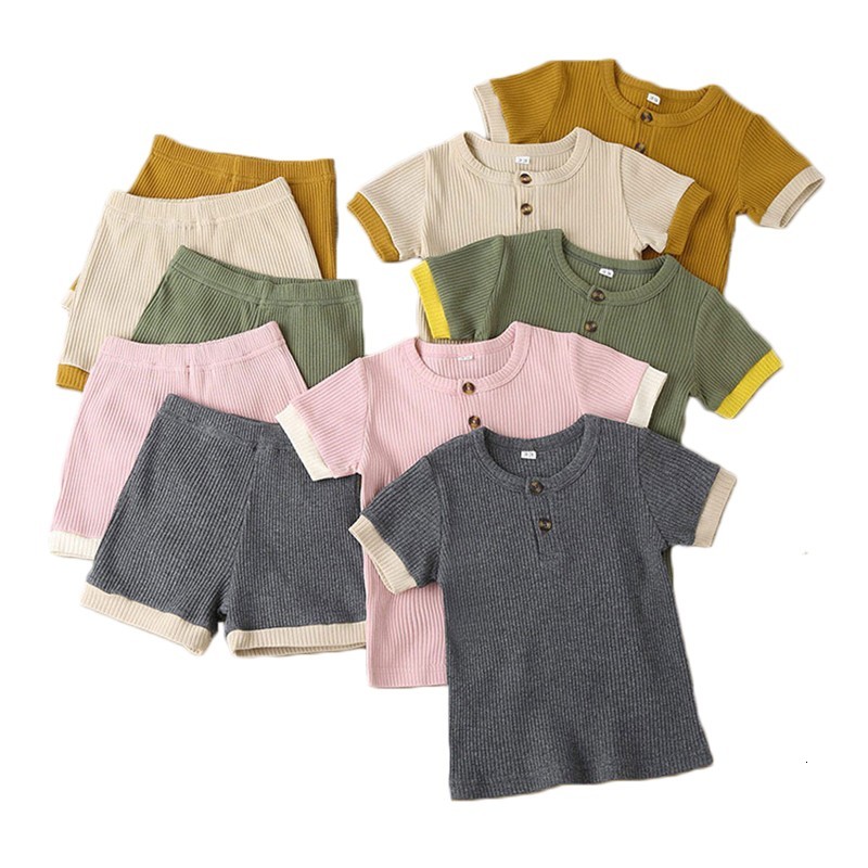 2021 New Kids Children Girls Boys Summer Ribbed Solid Clothes Sets Short Sleeve t Shirt Tops + Shorts 2pcs Baby Outfits Mfv7, Hp20923a set2
2021 New Kids Children Girls Boys Summer Ribbed Solid Clothes Sets Short Sleeve t Shirt Tops + Shorts 2pcs Baby Outfits Mfv7, Hp20923a set2
