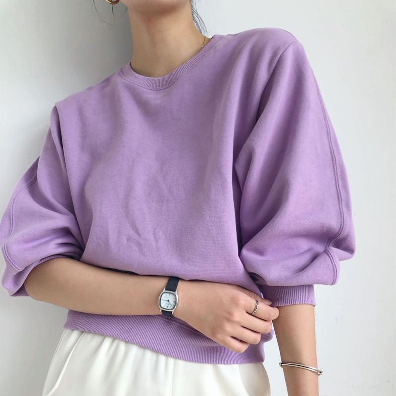 100% Cotton Women' Sweatshirt Purple Long Sleeve Loose Casual Pullover O-neck Simple Tops
100% Cotton Women' Sweatshirt Purple Long Sleeve Loose Casual Pullover O-neck Simple Tops