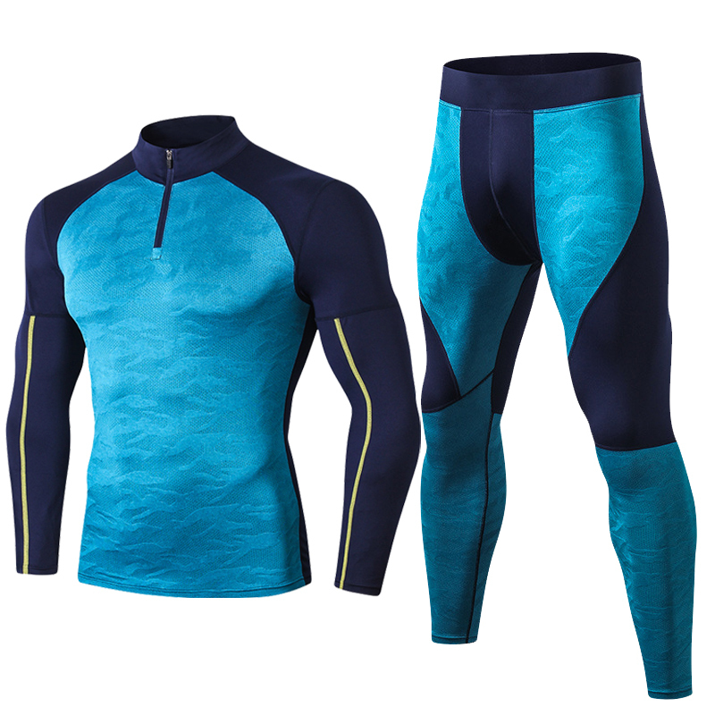 NEW High Collar Winter Mens thermal underwear thermo Long Johns Men Rashgard Shirt Leggings Warm Sport Compression Underwear 201126