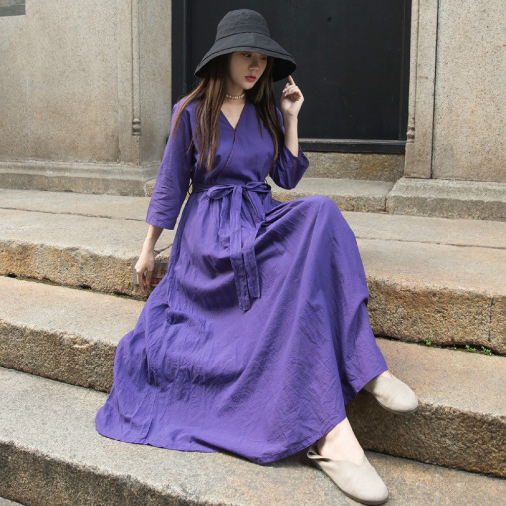 Vintage Hand Embroidery Stitching v Neck Elegant Autumn Fashion Color Ladies Dress with Sashes 4krs, Green
Vintage Hand Embroidery Stitching v Neck Elegant Autumn Fashion Color Ladies Dress with Sashes 4krs, Green