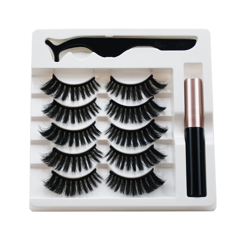 Handmade Imitation Mink False Eyelashes Magnetic Eyelash Set Magnetic Eyeliner Tweezers False Eyelash Set Eyelashes