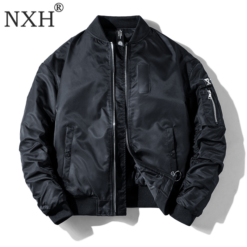 NXH Classic Ma1 Bomber jacket Men Plus size Flight Pilot Baseball jackets Male Military Coat Couple Streetwear veste homme 201218