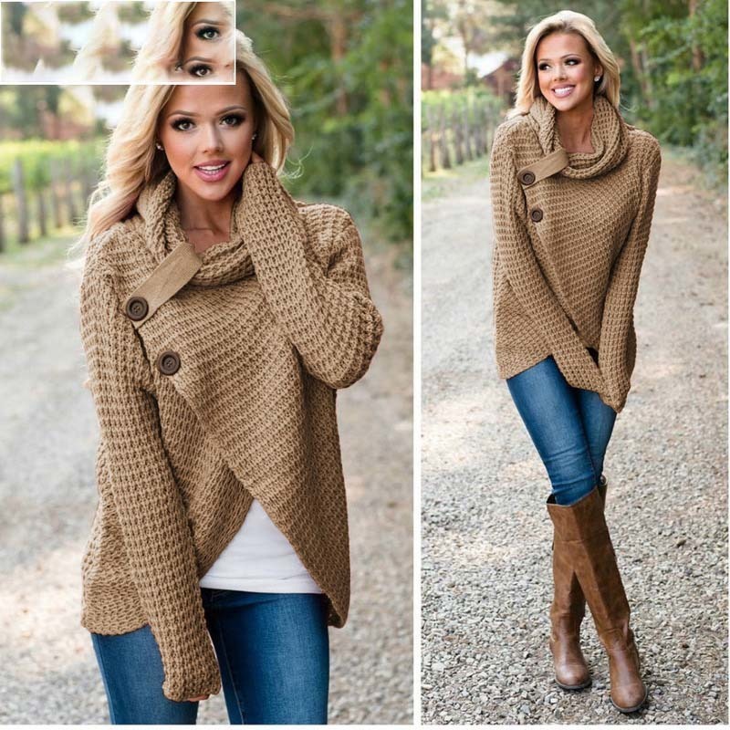 Zogaa Autumn women's plaid the neck outwear Female solid sweater mesh single button ladies fashion pullovers 0BCH, Burgundy 
Zogaa Autumn women's plaid the neck outwear Female solid sweater mesh single button ladies fashion pullovers 0BCH, Burgundy