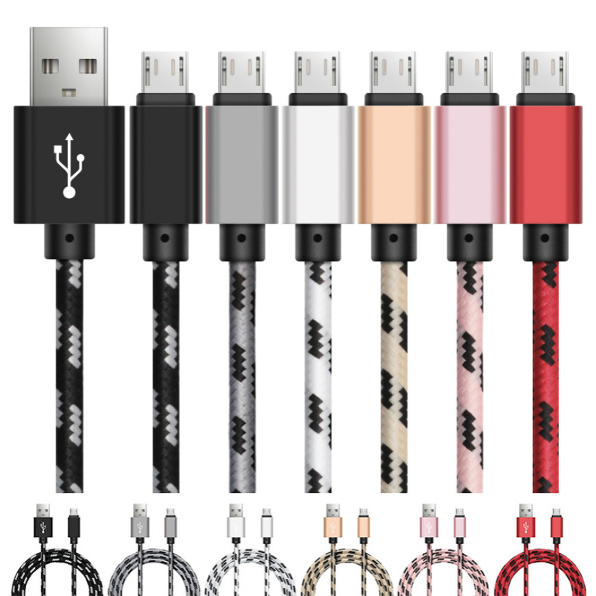High Quality 1m 2m 3m 10ft 6ft 3ft Micro USB V8 Cable Fabric Sync Charger Data To Usb for Cell Phone Microusb Cables, Please remark color
High Quality 1m 2m 3m 10ft 6ft 3ft Micro USB V8 Cable Fabric Sync Charger Data To Usb for Cell Phone Microusb Cables, Please remark color