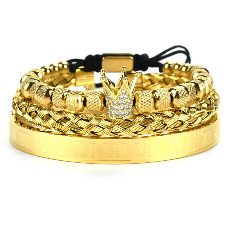 Charm Bracelets 2021 European And American Crown Braided Bracelet Roman Letter Stainless Steel Pineapple Ball Belt Diamond
Charm Bracelets 2021 European And American Crown Braided Bracelet Roman Letter Stainless Steel Pineapple Ball Belt Diamond