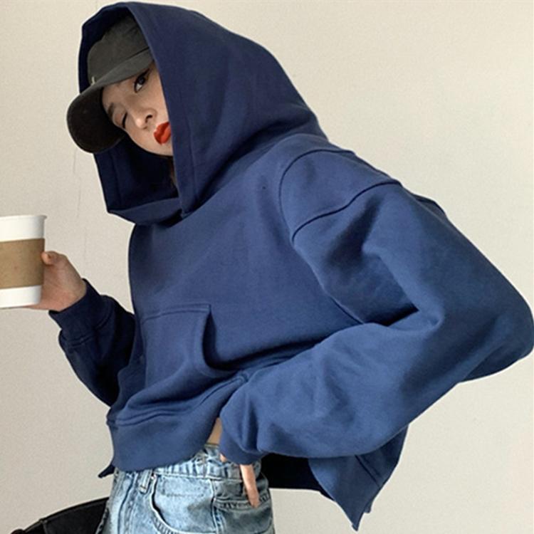New Autumn Winter Pullovers Oversized Pockets Korean Lady Tops Women Hooded Sweatshirts Harajuku Short, Navy blue
New Autumn Winter Pullovers Oversized Pockets Korean Lady Tops Women Hooded Sweatshirts Harajuku Short, Navy blue