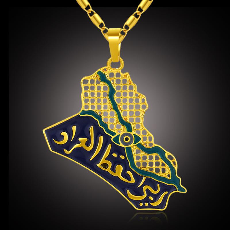 Map of Iraq Blue Eye Necklace Hip Hop Pendant Sweater Chain Birthday Gift Valentine's Day Gift Fashion Jewelry 
Map of Iraq Blue Eye Necklace Hip Hop Pendant Sweater Chain Birthday Gift Valentine's Day Gift Fashion Jewelry