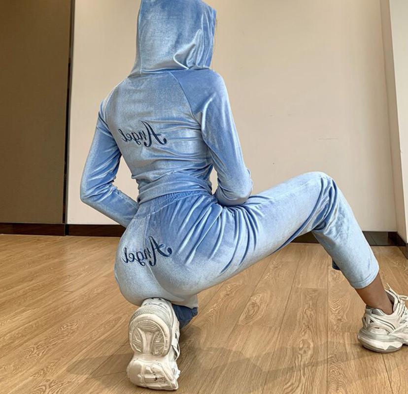 YICIYA Autumn Velvet Two Parts Combination Women Hat Sweater And Women' Suit Women' Pant Embroidered Letter Zipper Sweatshirt, Blue
YICIYA Autumn Velvet Two Parts Combination Women Hat Sweater And Women' Suit Women' Pant Embroidered Letter Zipper Sweatshirt, Blue